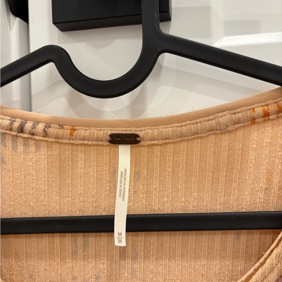 Free People Layer Me Henley in Peach Partial - Picture 3 of 7